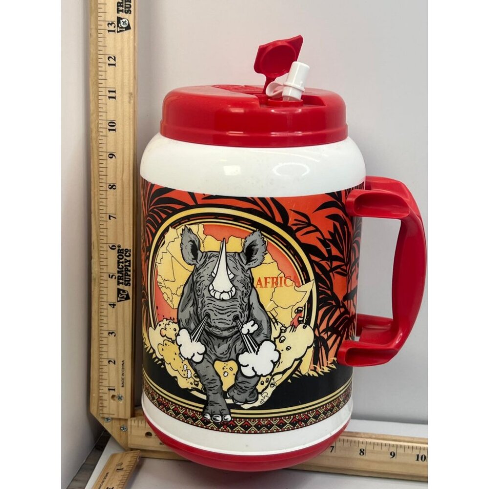 Vintage Coca-Cola Rhino Water Jug San Antonio Zoo Limited Edition Collectible